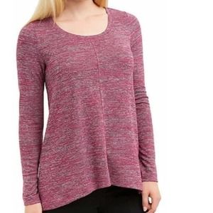 Jones New York Raspberry Mélange Knit Top  Small